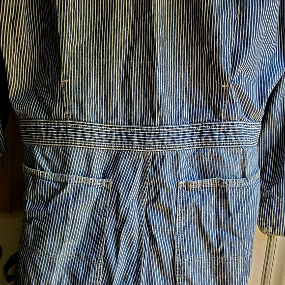 Vintage BIG BEN Denim Work Striped Coveralls USA 42 Long Railroad Carpenter 1 Pc - Picture 5 of 12